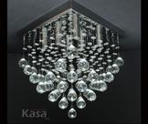 Lustre Cristal Legítimo PERFECT 30x30cm 6XG9 - Base inox - Kasa ARQ