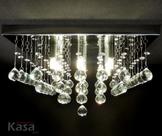 Lustre Cristal Legítimo PIRÂMIDE X 40x40cm 8XG9 - Base inox - Kasa ARQ