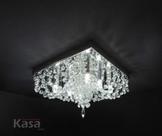 Lustre Cristal Legítimo PRINCESS 40x40cm 8XG9 - Base inox - Kasa ARQ