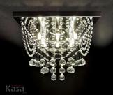 Lustre Cristal Legítimo STRAP 40x40cm 8XG9 - Base inox - Kasa ARQ