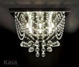 Lustre Cristal Legítimo STRAP 50x50cm 10XG9 - Base inox - Kasa ARQ