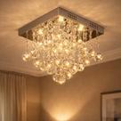 Lustre Cristal Moderno 30x30cm Elegante Para Sala e Quarto