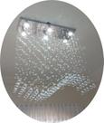 Lustre Cristal Para Sala De Estar/Jantar Base Inox 70x20CM