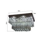 Lustre Cristal Retangular Led 6500k Bivolt Cor Prata Mod. 1529/400x600