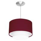 Lustre Cupula Pendente Dome Duplo Bordo Com Branco
