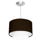 Lustre Cupula Pendente Dome Duplo Tabaco Com Branco