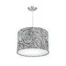 Lustre Cúpula Pendente Dome Estampado Espiral Preto/Branco
