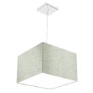 Lustre Cupula Pendente Dome Quadrado 30x20cm Linho Claro