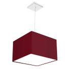 Lustre Cupula Pendente Dome Quadrado 30x20cm Vermelho Lustre Cupula Pendente Dome Quadrado 30x20cm Vermelho