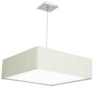 Lustre Cupula Pendente Dome Quadrado 50x15cm Linho Claro