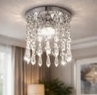 Lustre de Acrílico Cristal Alto Brilho Redondo Soquete E27