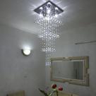 Lustre de crisal 38x38 x 80cm altura torre
