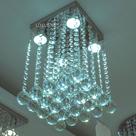 Lustre De Cristais Legítimos K9 Modelo Reto c/ 20cm de Altura p/ Sala ou Quarto