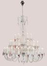 Lustre de cristais transparentes e vermelhos baccarat 36 lâmpadas