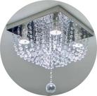 Lustre De Cristal Acrílico Base 30x30 Quadrado Vai Montado
