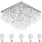 Lustre De Cristal Acrilico Dreamcrillic 40x40 +Lâmpadas 3000