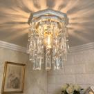 Lustre de Cristal Acrílico Plafon Decoração de Lavabo Iluminação para Decorar Banheiro 17x25cm Luz Led Bivolt Miami