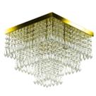 Lustre De Cristal Acrilico Sweetcrillic 30x30 Dourado Gold