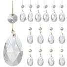 Lustre de cristal Aiskaer Teardrop, 15 unidades transparentes com pino dourado