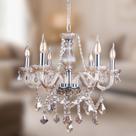 Lustre de Cristal Clássico Luxuoso Maria Thereza 6 Braços -