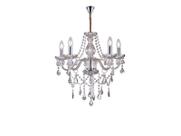 Lustre de Cristal Decorativo Taschibra Glam 5xe14 Vidro e Aço - Design Sofisticado