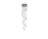 Lustre de cristal espiral com 2,30 metros de altura base de inox polido de 30cm de diâmetros