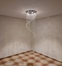 Lustre De Cristal Espiral Para Vão De Escada Com 3 Metros De Altura, Base De Inox Com 40CM De Diâm. Lustre De Cristal Espiral Para Vão De Escada Com 3 Metros De Altura, Base De Inox Com 40CM De Diâm.
