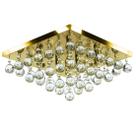 Lustre De Cristal Legitimo Classic Square 40x40 Dourado Gold
