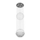 Lustre de Cristal Legitimo Globo Duplo 40cm Com Lâmpadas LED
