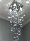 Lustre de cristal legítimo k9,base 20x20 cm Até 80 cm altura,esfera 3 cm.