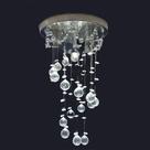 Lustre De Cristal Legítimo K9 Redondo Espiral 40 Cm De Altura