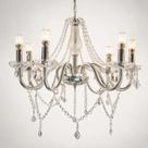 Lustre De Cristal Legítimo Luxuoso Candelabro Pendente Clássico Transparente 8 Braços