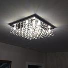 Lustre de cristal Legítimo Sala Quarto Base Inox Espelhado 40X40 CM