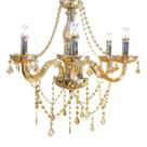 Lustre De Cristal Luminária Luxuoso Ambar Com 6 Braços + Lâmpadas Lustre De Cristal Luminária Luxuoso Ambar Com 6 Braços + Lâmpadas
