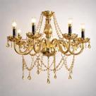 Lustre De Cristal Luminária Luxuoso Ambar Com 8 Braços Lustre De Cristal Luminária Luxuoso Ambar Com 8 Braços