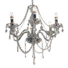 Lustre De Cristal Luminária Luxuoso Transparente 6 Braços + Lâmpadas
