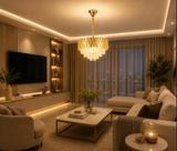Lustre de Cristal Luxo Dourado Moderno Elegante Sala 50 cm