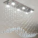 Lustre de Cristal Modelo Onda 70x20 cm com 60 cm Altura para Salão de Festas