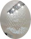 Lustre De Cristal P/ Mesa De Jantar Base De Inox De 70x20cm