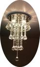 Lustre De Cristal P/ Sala, Base De Inox De 30cm De Diâmetro
