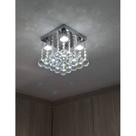 Lustre de Cristal para quarto/ hall social com 25cm de altura, base de inox espelhado de 20x20cm Lustre de Cristal para quarto/ hall social com 25cm de altura, base de inox espelhado de 20x20cm
