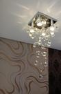 Lustre de Cristal para Sala com 70cm de altura e base de inox espelhado de 20x20cm