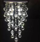 Lustre de cristal para sala com 70cm de altura, esferas de 40mm