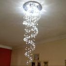 Lustre De Cristal Para Sala De Estar Com 06 Lâmpadas Gu10