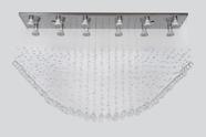 Lustre De Cristal Para Sala de Estar Com Base Inox 1mx20cm Lustre De Cristal Para Sala de Estar Com Base Inox 1mx20cm