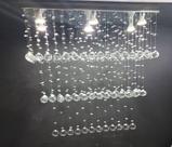 Lustre de cristal para sala de jantar/estar com 90cm de altura, base de inox espelhado com 70x20cm Lustre de cristal para sala de jantar/estar com 90cm de altura, base de inox espelhado com 70x20cm