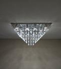Lustre De Cristal Para Sala/ Hall/ Salão com 40cm de Altura, Base de Inox Espelhado 70X70cm Lustre De Cristal Para Sala/ Hall/ Salão com 40cm de Altura, Base de Inox Espelhado 70X70cm