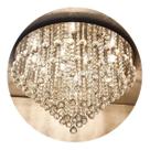 Lustre de cristal para sala redondo 60cm x 38cm de altura cristais legítimos Lustre de cristal para sala redondo 60cm x 38cm de altura cristais legítimos