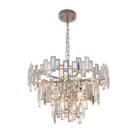 Lustre de Cristal Pendente Moderno 60x42cm Titânio Bivolt