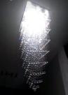 Lustre De Cristal Verdadeiro Espiral Duplo Quadrado 2 Mts
